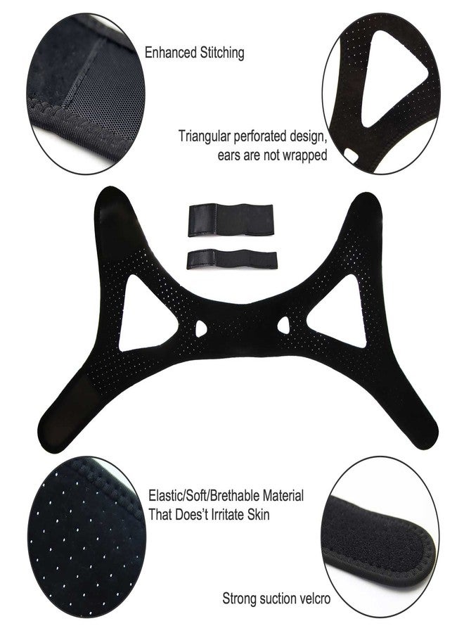 Gihunk Chin Strap - Chin Strap for Cpap Users, Cpap Chin Strap, Anti Snoring Chin Strap, Chin Strap for Snoring, Breathable Comfortable Cpap Chin Straps for Men and Women, Extension Strap (Black) - Image 2